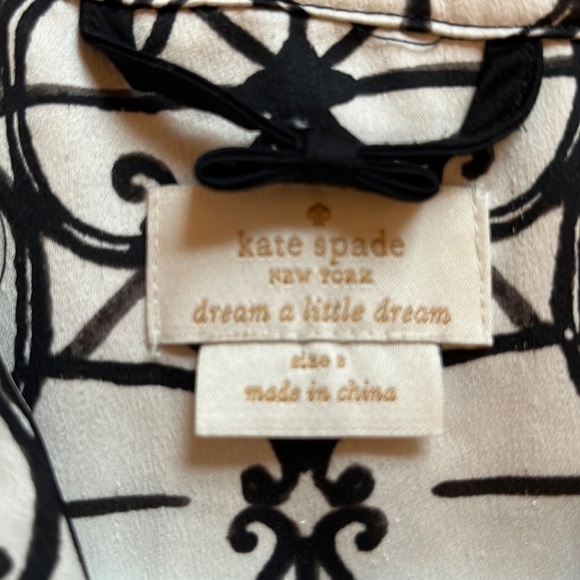 Kate Spade Black & White Silky Pajama Set Women’s size 2 - Picture 2 of 9